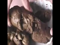 Scat XXX - teenage girl gets a taste of a huge shit